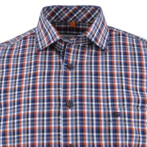 chemise homme REDMOND carreaux terracotta casual fit